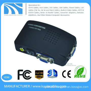 High quality Composite AV to VGA adapter Converter Composite RCA video (CVBS) and S-Video to VGA Converter